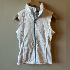 FootJoy White Quilted Vest with Light Blue Zip Size XS